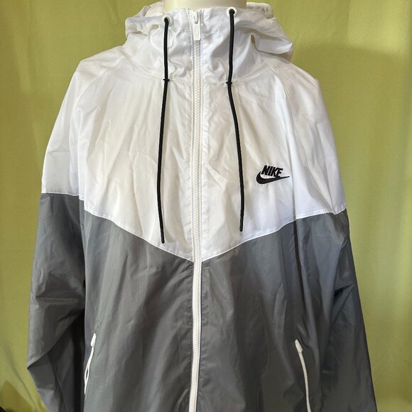 Nike Other - Nike Men's White Gray Full Zip Windbreaker Jacket Size 2XL XXL Polyester